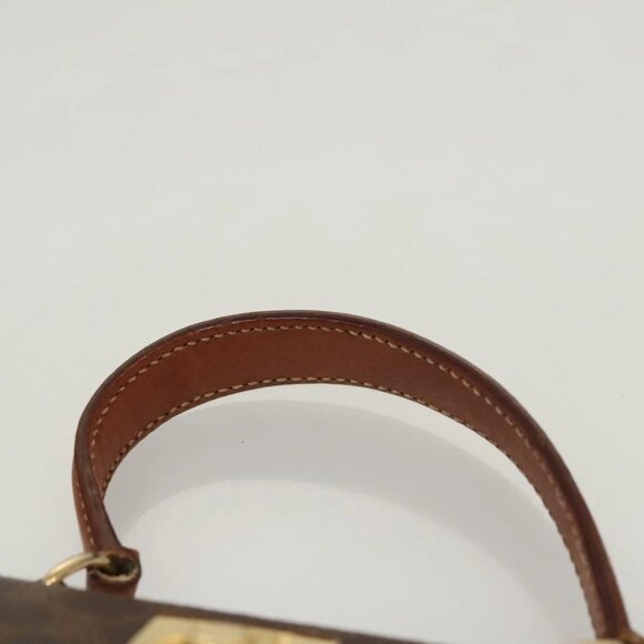 CELINE Macadam Canvas Mini Hand Bag PVC Leather 2way Brown Gold Auth yk18202 - Picture 9 of 16
